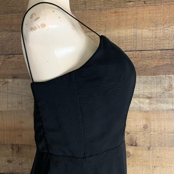 WTOO by Watters & Watters Solid Black Layered Chiffon Sleeveless Dress Size 10 - Picture 4 of 10